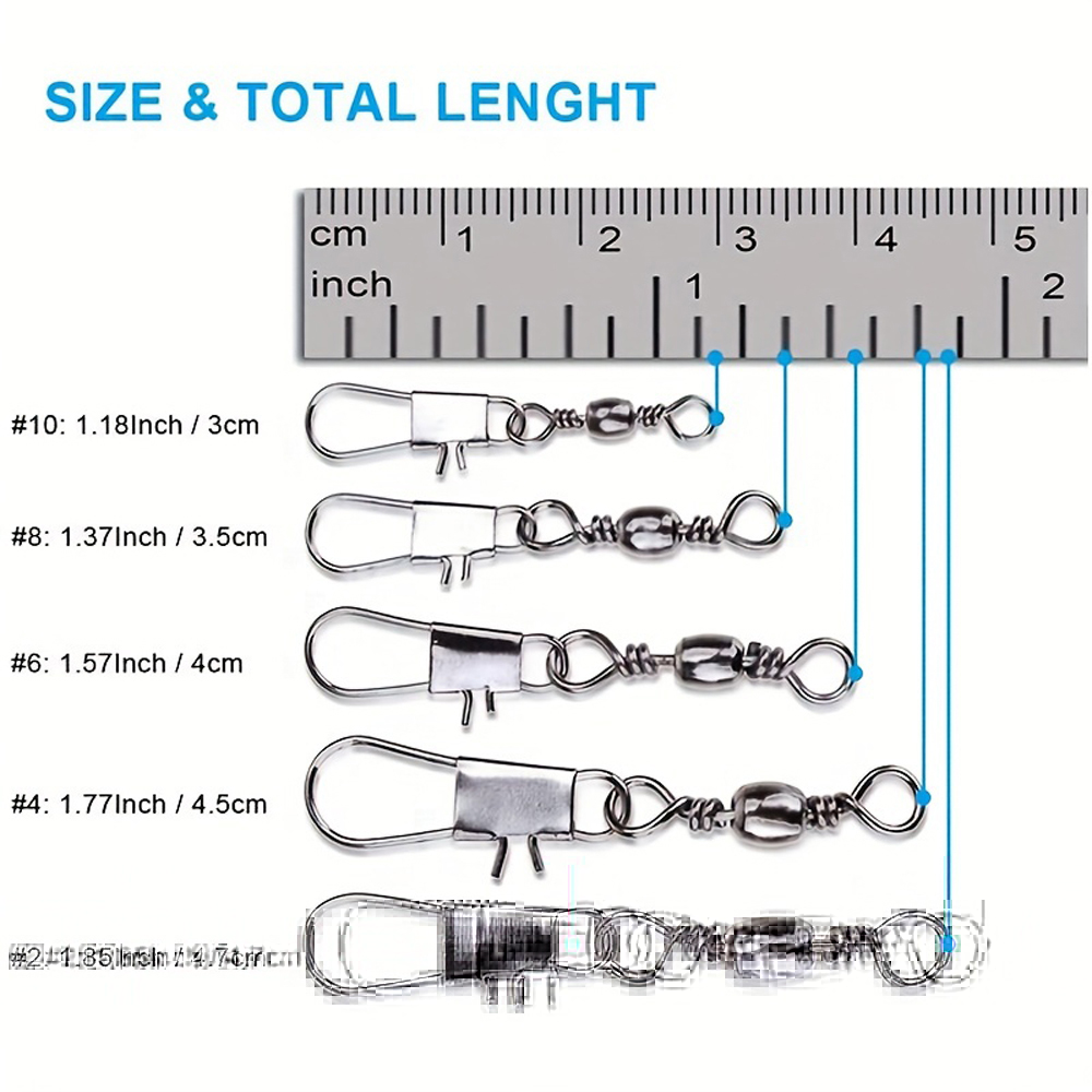 100Pcs/Lot 4#6#8#10#12# Swivel - Fishing Hook Assortment ulasan dan harga