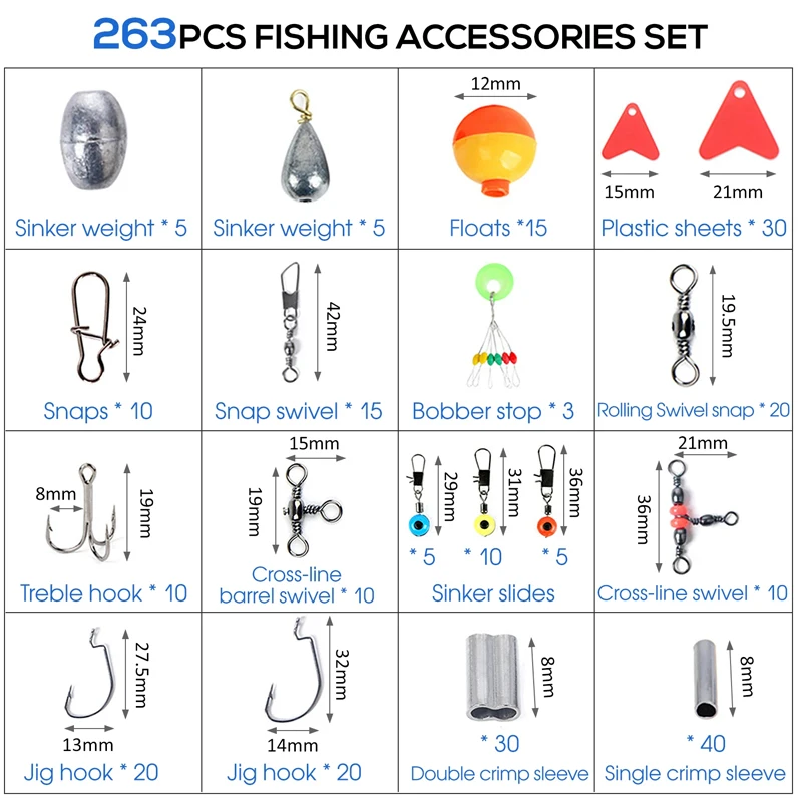 263pcs Outdoor Fishing Accesso - Fishing Hook Jig ulasan dan harga